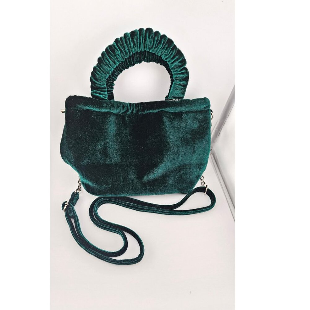 House of Harlow 1960 Green Velvet Crossbody Handbag NWT - Picture 2 of 10